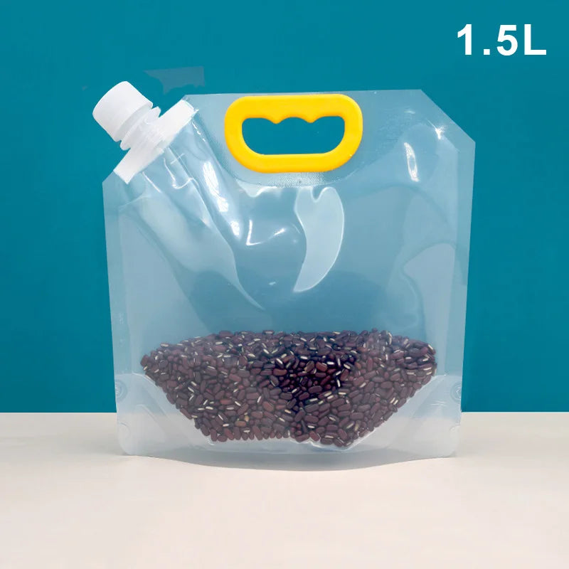 5/10pcs Stand Up Grain Seal Bag Refillable Plastic Drink Bag Spout Pouch for Juice Milk Coffee Food Bean Cereals Storage Bags